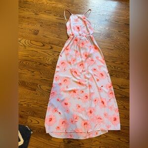Everly Pink Floral Patterned High Neck Halter Dress